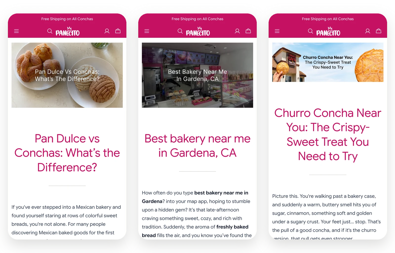 Three guides we wrote for My Panecito, on a phone