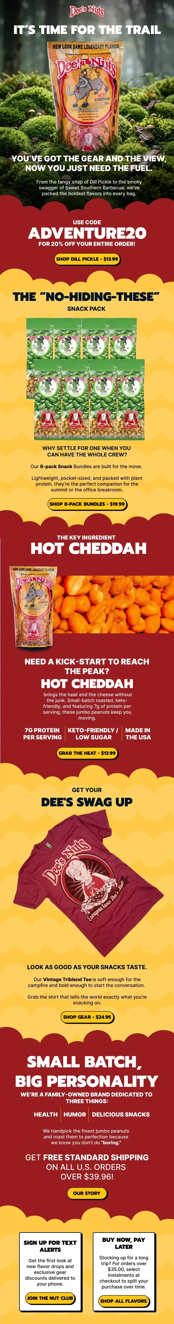 Dee’s Nuts email: It’s time for the trail