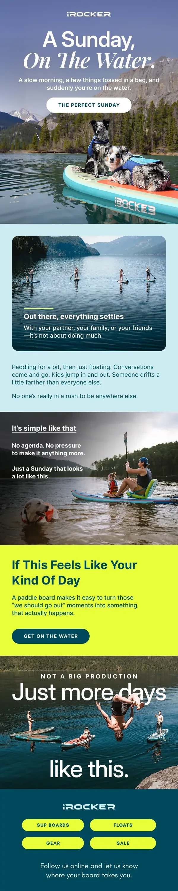 iROCKER email: A Sunday, on the water